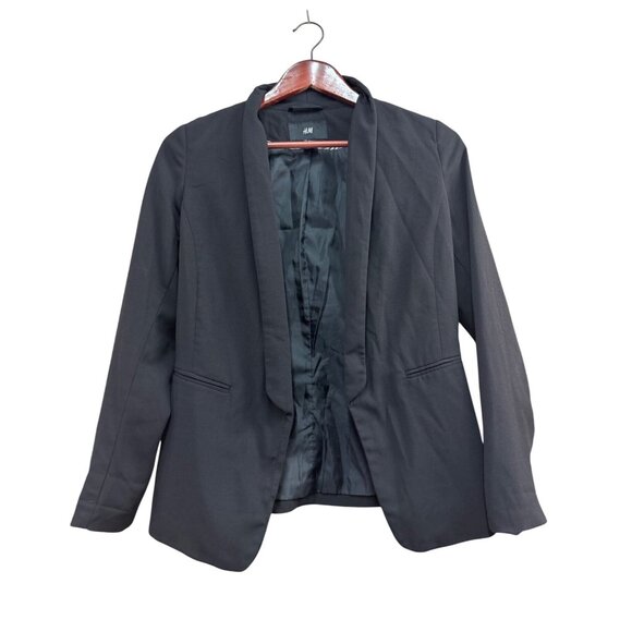 H&M Womens Black Blazer Jacket Size 4 Polyester & Elastane - Picture 1 of 9